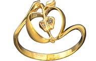 золотое кольцо, 2 бр.кр.57-0,02,
вес: 2,19 гр.