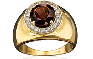 золотое кольцо, 19 бр. кр. 57-0.06, 1 Раух-топаз 3,26,
вес: 15.21